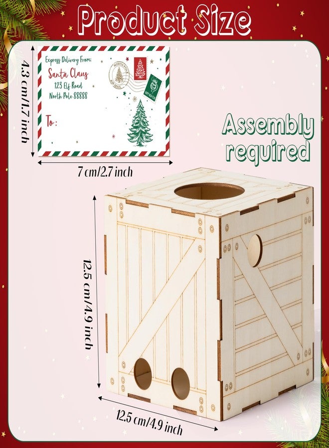 BkeeCten Christmas Elf Crate with Gift Card, Santa’s Elf Delivery Box, Wooden Elf Holder with Name Tag Sticker Christmas Gift for Kids - Holds One Elf (Elf Not Included) - Image 2